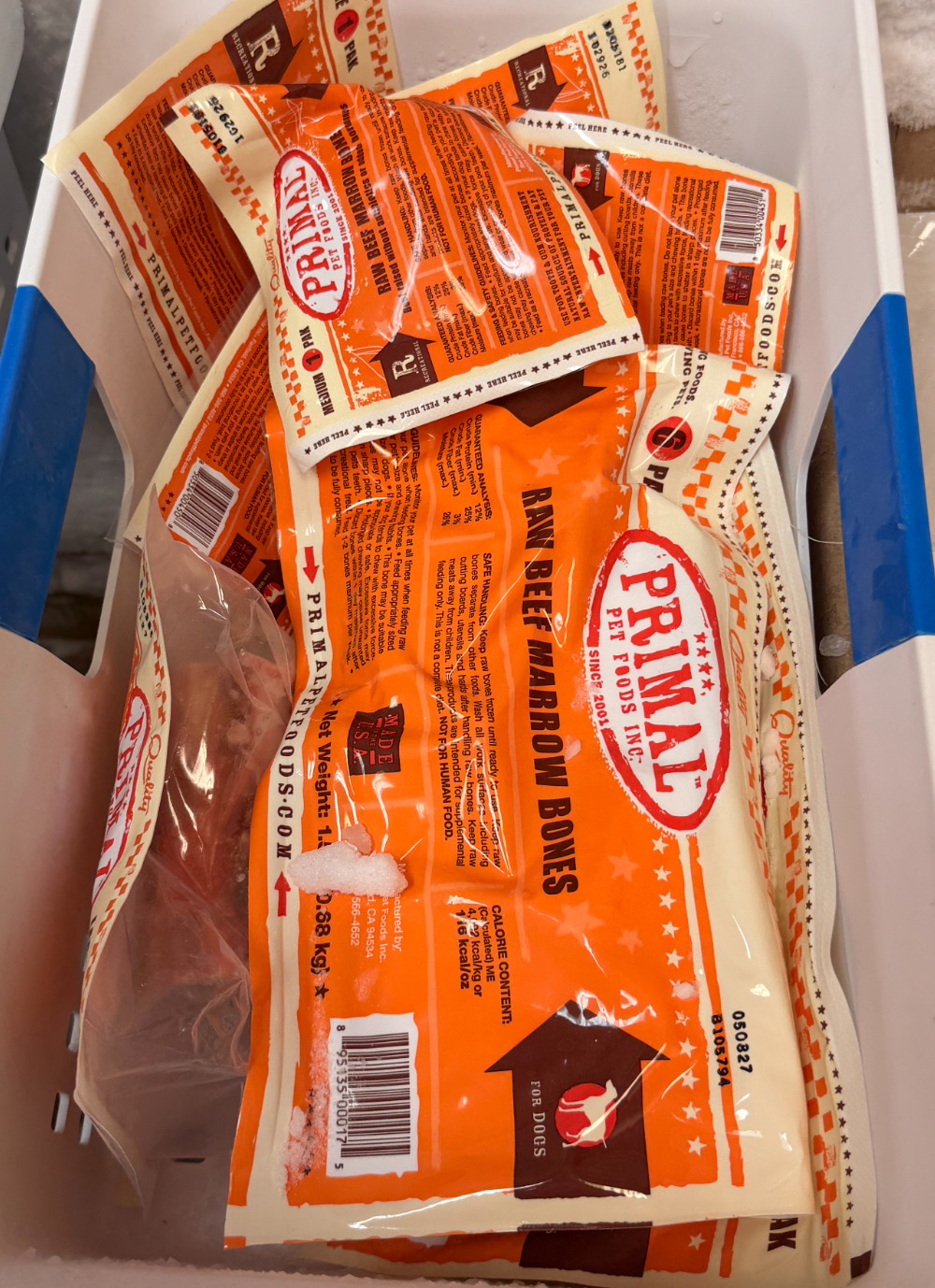 Raw Frozen Recreational Beef Marrow Bones